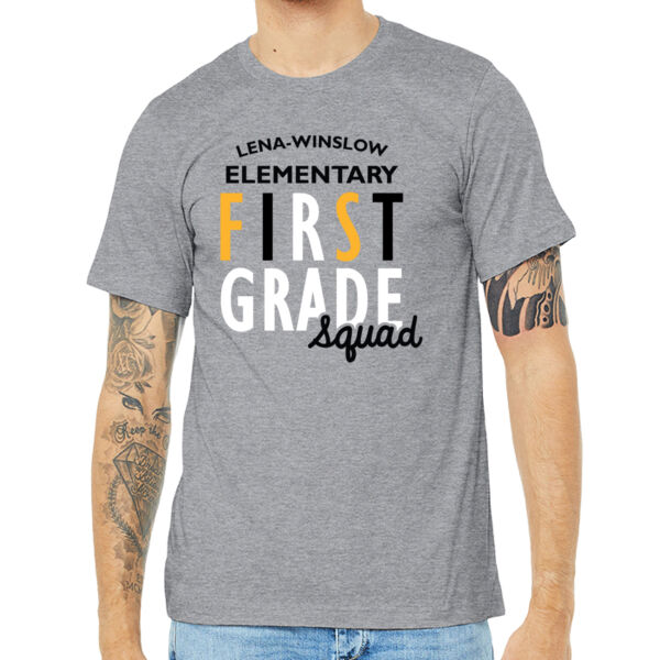 Le-Win Elementary Staff 2026 First Grade - Unisex Heather CVC Short Sleeve Tee Thumbnail